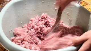 90s Stock Footage, Food, Meat, Raw, Pork, Cooking