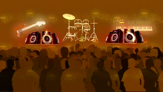 Animated Video Background, Stage, Crowd, Silhouette, Hall, Cheering