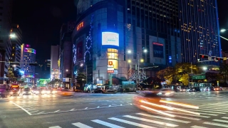 Video Clips For Commercial Use, Intersection, Cab, City, Car, Night