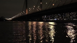 Youtube Free Stock Video, Suspension Bridge, Bridge, Structure, City, River